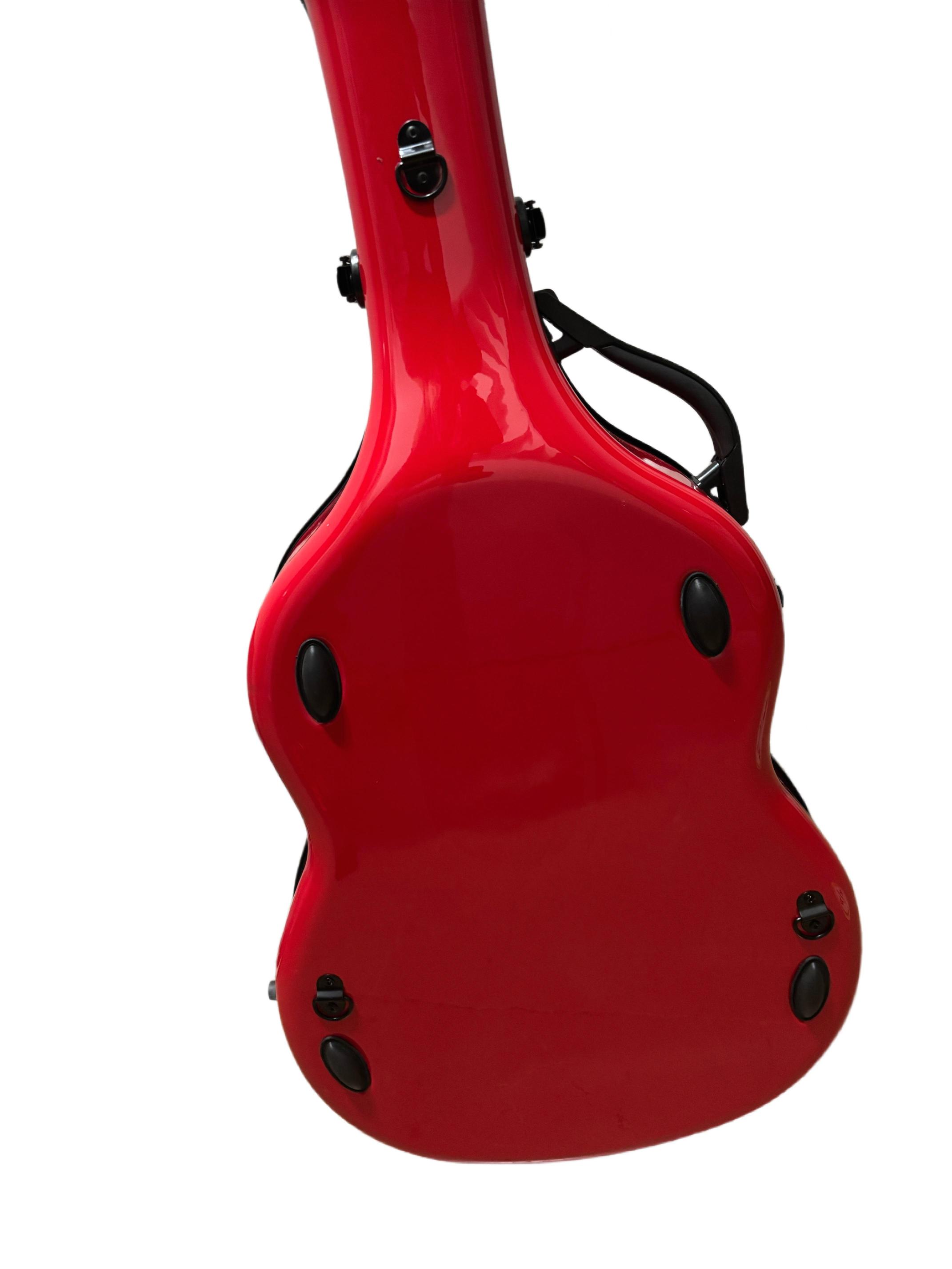 Klasik Gitar Sert Kutu Hardcase Fibercase Kırmızı Renk