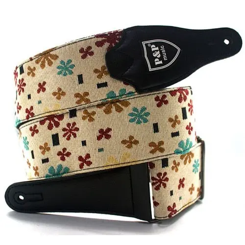 Gitar Askı Strap Papatya Motifli