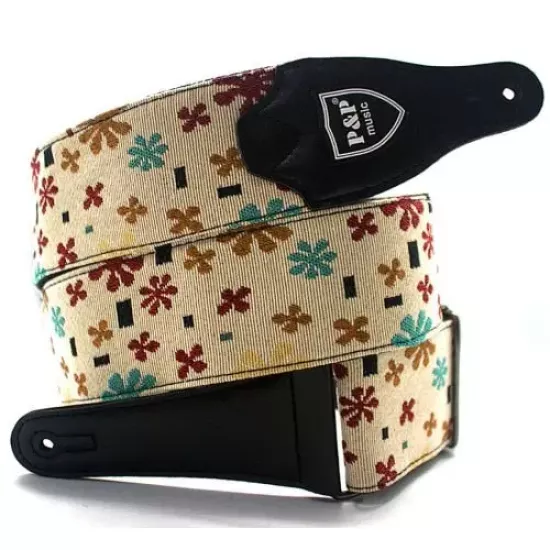 Gitar Askı Strap Papatya Motifli